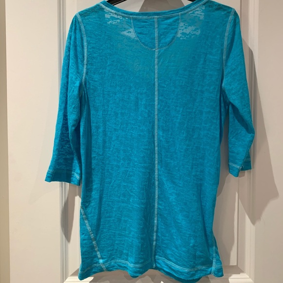 Teal Blue 3/4 Sleeve Top - Picture 4 of 7